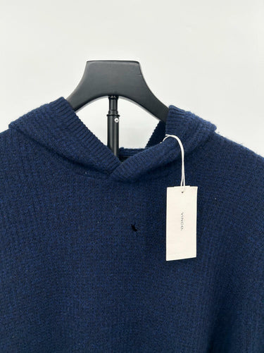Men's Vince Marled Cashmere Pullover Sweater Hoodie, Size M - Navy Blue Vince