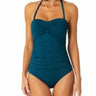 Anne Cole Women's Front-Shirred Bandeau One-Piece Swimsuit Swimwear 12 Anne Cole