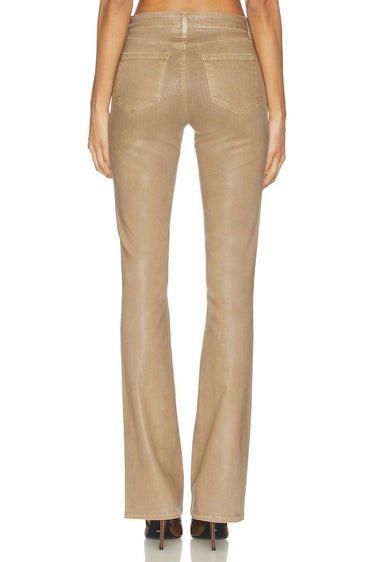 L'AGENCE Women's Selma Sleek Baby Boot Pants, Fawn Coated, Brown Size 28
