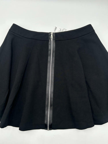McQ Women's Mini Skater Skirt Darkest Black Back Zipper Size XL