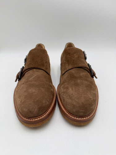 Men‘s TOD’S Brown Suede Round Cap Toe Double Monk Strap Oxfords Size 8 UK