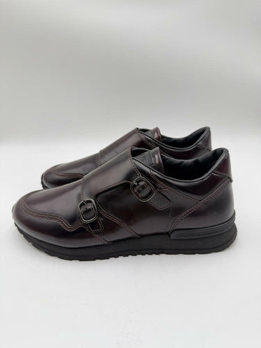 Tod's Men’s Double Monk Strap Shoe Sneakers Burgundy Leather Size 6.5A