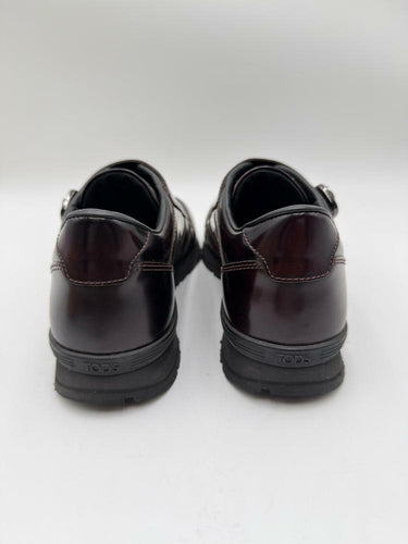 Tod's Men’s Double Monk Strap Shoe Sneakers Burgundy Leather Size 6.5A