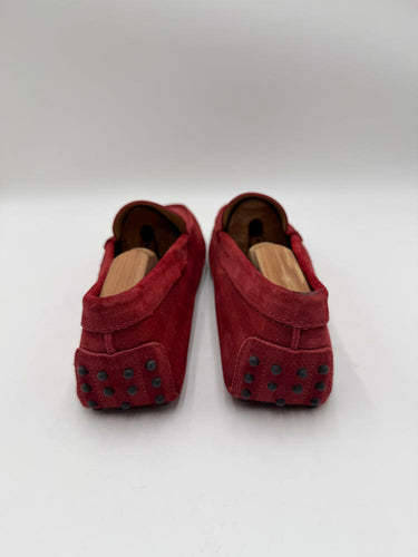 Men's Tod's Tods Gommini Red Suede Slip on Loafer Size 8.5 UK