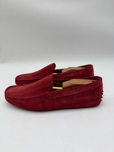 Men's Tod's Tods Gommini Red Suede Slip on Loafer Size 8.5 UK