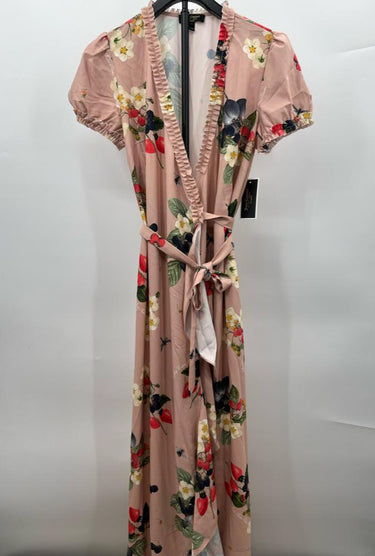 Juicy Couture Berry Juicy Wrap Maxi Dress Soft Mauve/Mixed Berry SM (US 2-4)