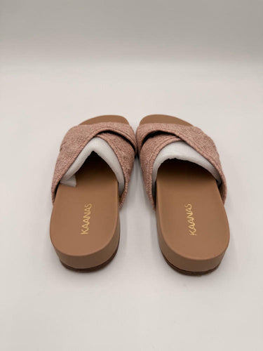 NWB Women's KAANAS Miri Crossover Elastic Braid Pool Slide Blush 11 M