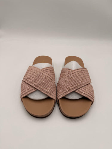 NWB Women's KAANAS Miri Crossover Elastic Braid Pool Slide Blush 11 M