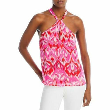 Aqua Womens Abstract Pattern Keyhole Halter Top SIZE XS