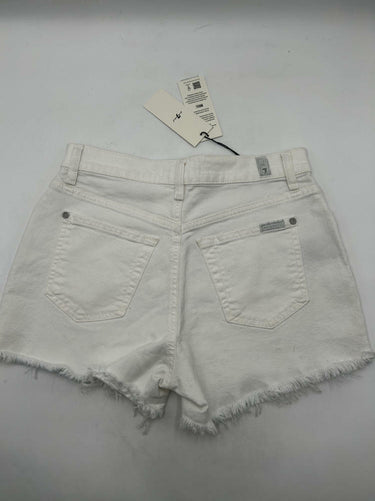 7 For All Mankind Women's Monroe Denim Ivory Shorts Size 26