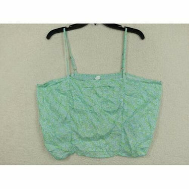 BP Camisole Blue Green Floral - Women s Ruched Cropped Camisole 1X