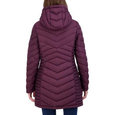 HFX Women’s Mid-Weight Puffer Jacket Coat, Faux Fur Hood Bordeaux, Size XXL