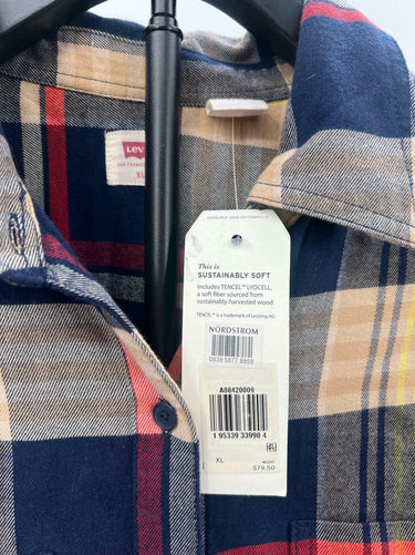levi's Remi Plaid Flannel Utility Shirt in Patricia Plaid Pea  Size X-Large levi's