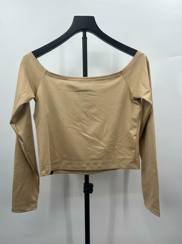 Levi's Women's Graphic Lexie Bardot Top, (New) Sport Logo 2.0 Warm Sand, Large Levi's