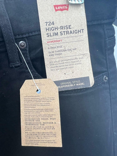 Levi's Women's 724 High Rise Straight Jeans Black Size (29x32) 8M Levi's