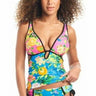 Bar III Women s Printed Plunge-Neck Swimsuit Top  S Bar III