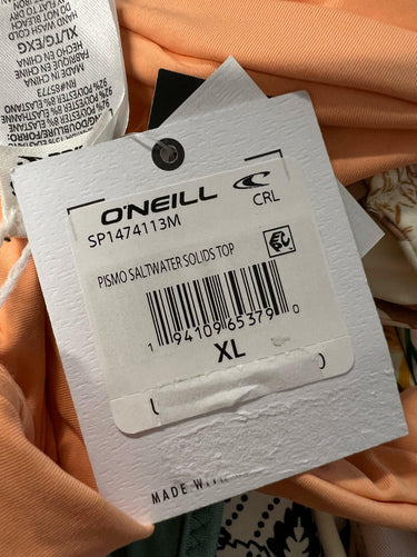 O'NEILL PISMO SALTWATER SOLIDS BRALETTE TOP SIZE XL